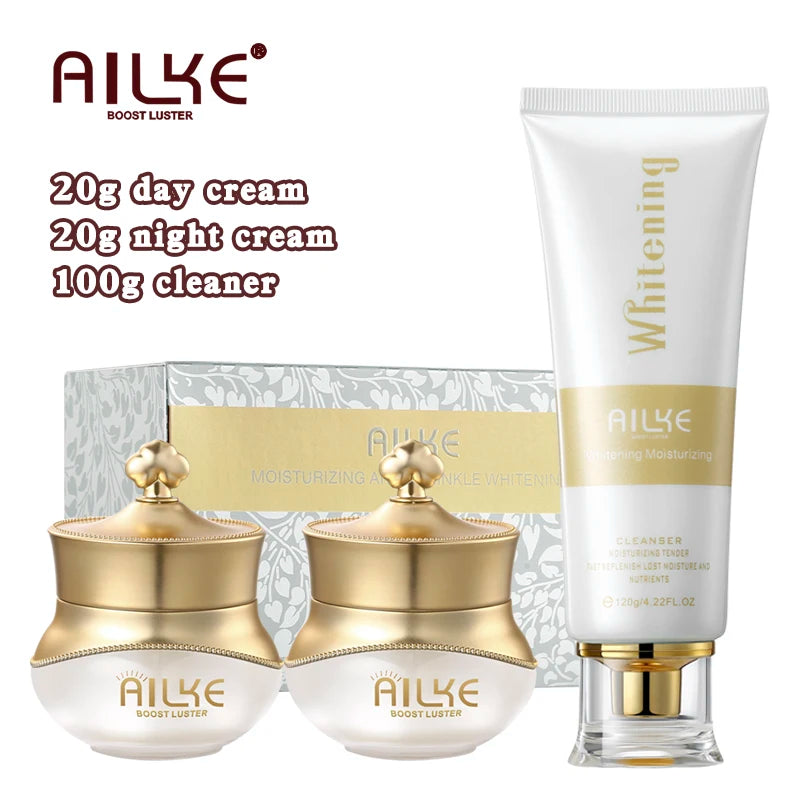 AILKE Anti-Aging Wrinkle Whitening Skin Care Face Cream With Collagen Rose Moisturizing Brightening Women Facial Korean Cosmetic