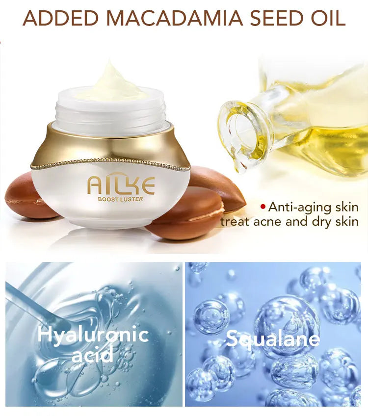 AILKE Anti-Aging Wrinkle Whitening Skin Care Face Cream With Collagen Rose Moisturizing Brightening Women Facial Korean Cosmetic